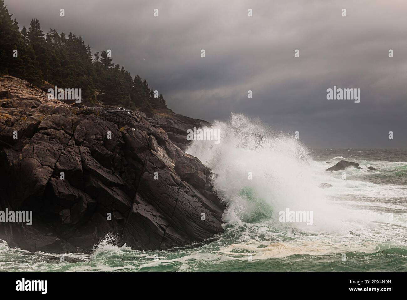 Christmas Cove Storm Monhegan Island, Maine, USA Stock Photo Alamy