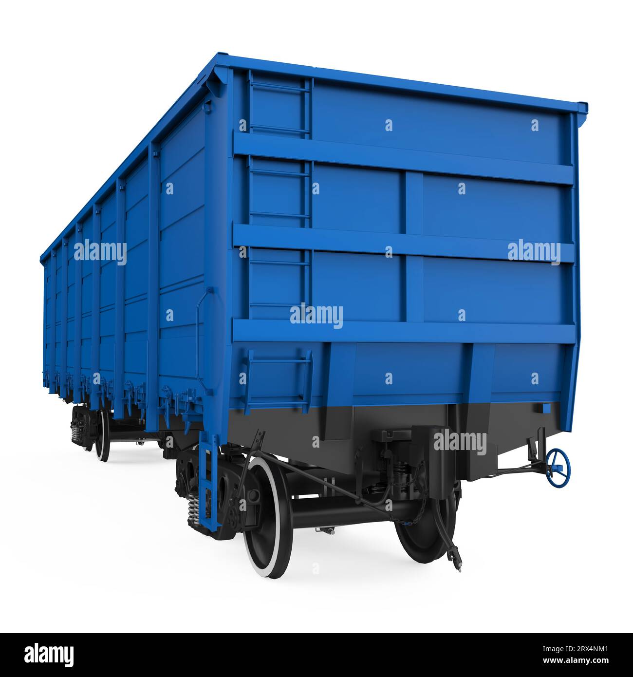 Blue Boxcar Isolated Stock Photo Alamy