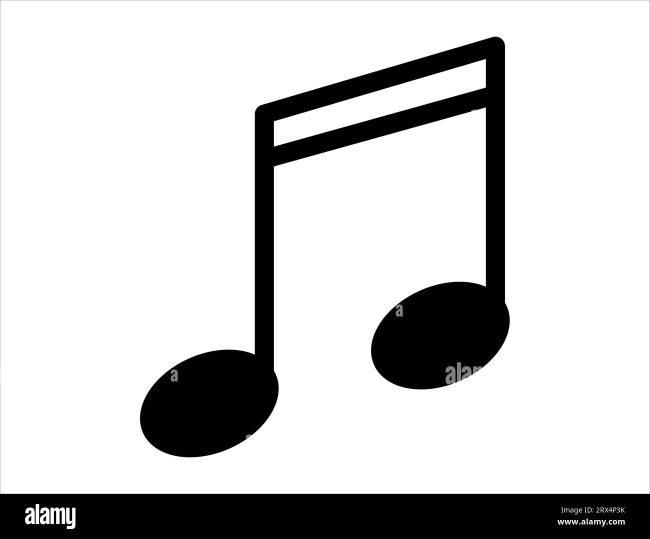 Beamed sixteenth musical note silhouette Stock Vector