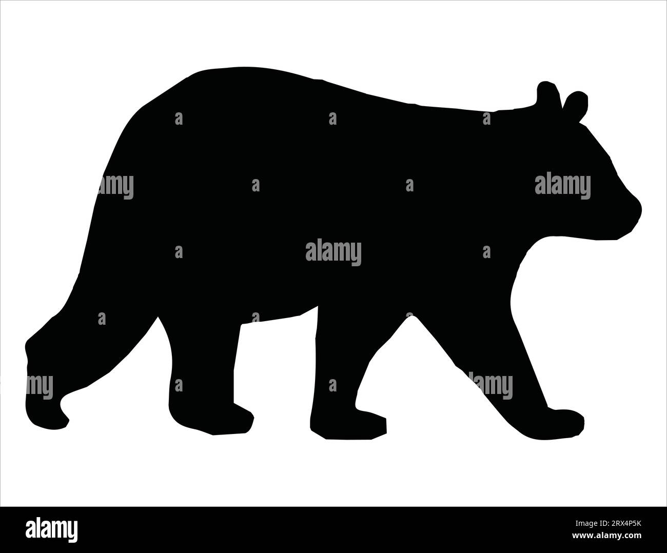 Bear silhouette vector art white background Stock Vector Image & Art