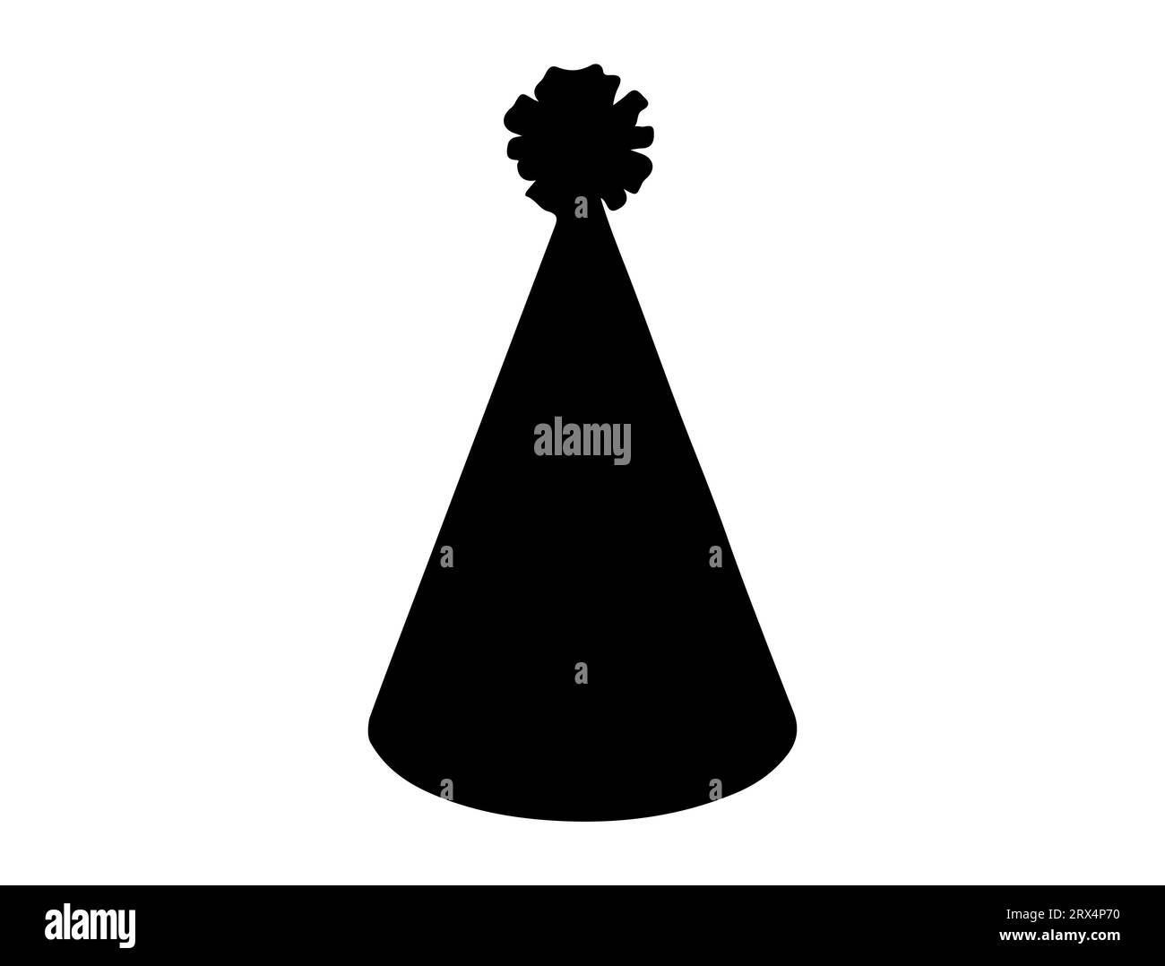 Birthday hat silhouette vector art white background Stock Vector Image