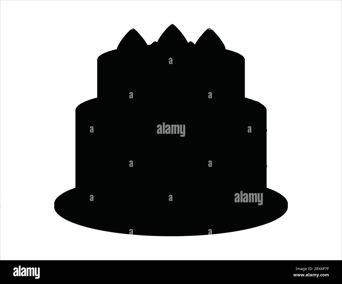 Birthday cake silhouette vector art white background Stock Vector