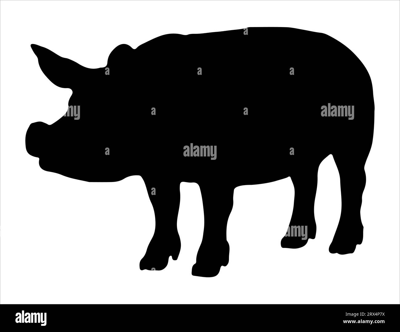 Boar silhouette vector art white background Stock Vector