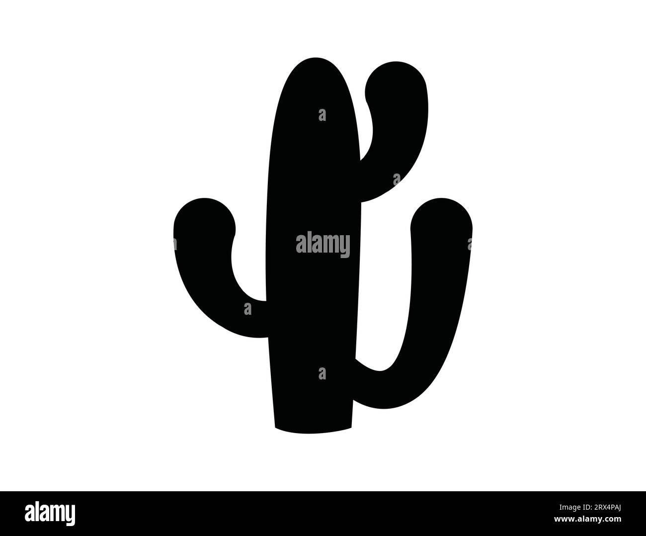 Cactus silhouette vector art white background Stock Vector