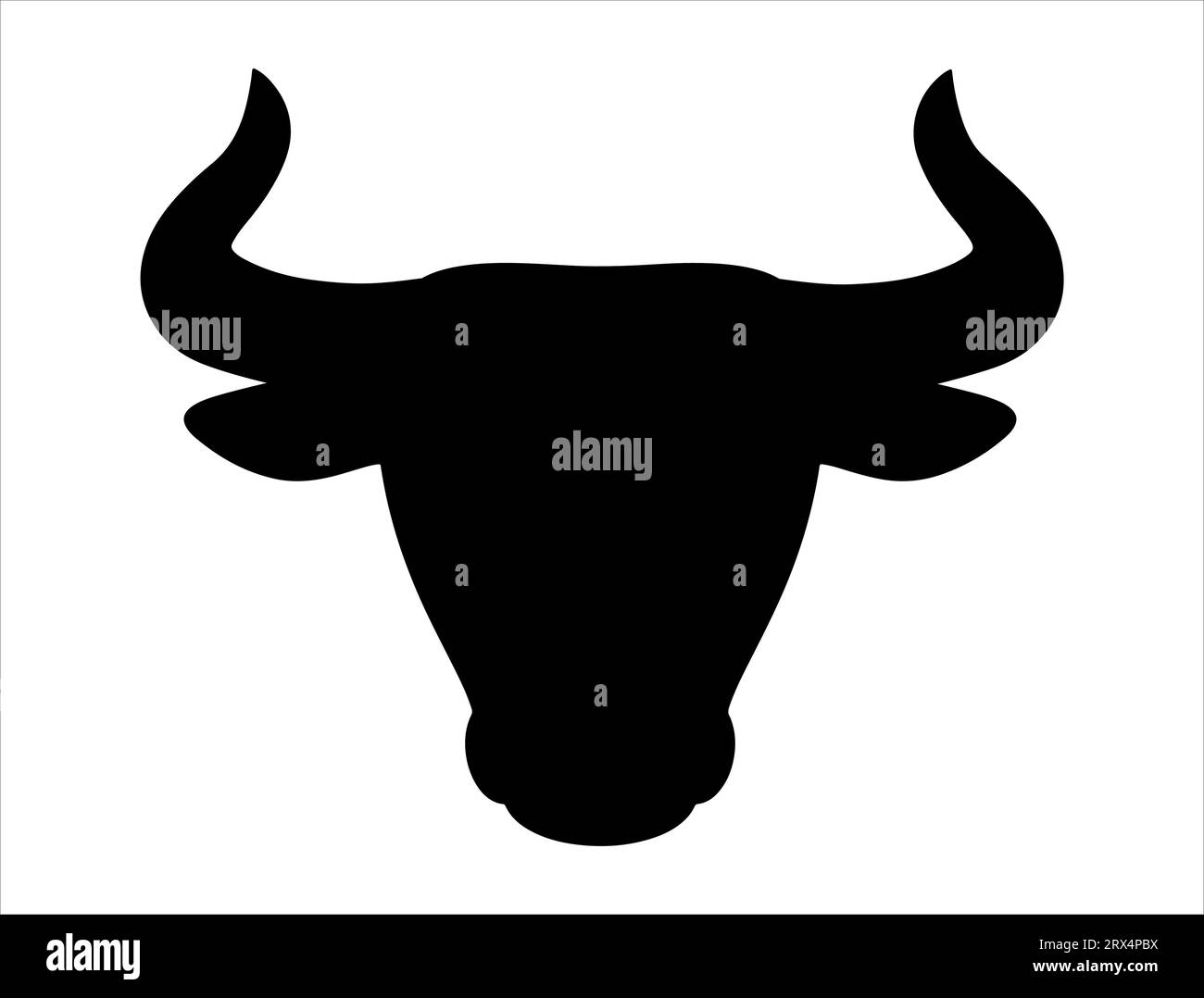 Bull head silhouette vector art white background Stock Vector