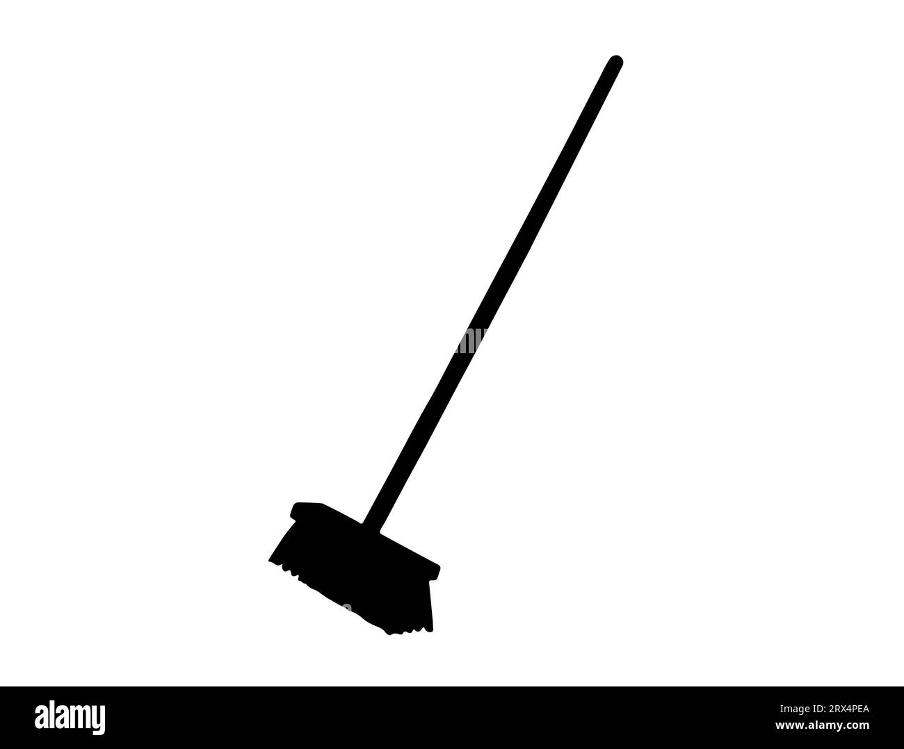 Broom silhouette vector art white background Stock Vector