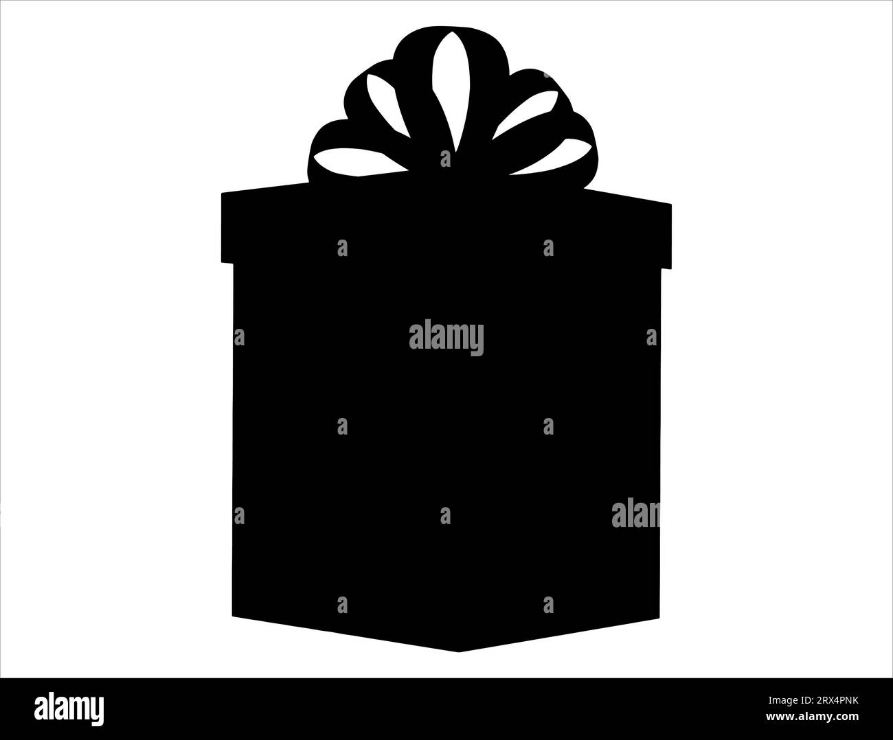 Christmas present silhouette vector art white background Stock Vector