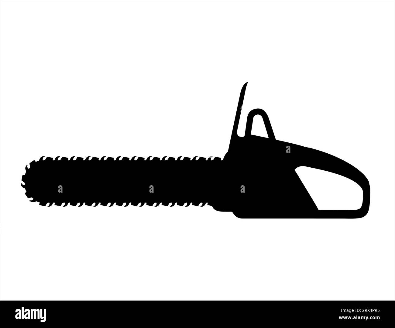 Chainsaw silhouette vector art white background Stock Vector Image
