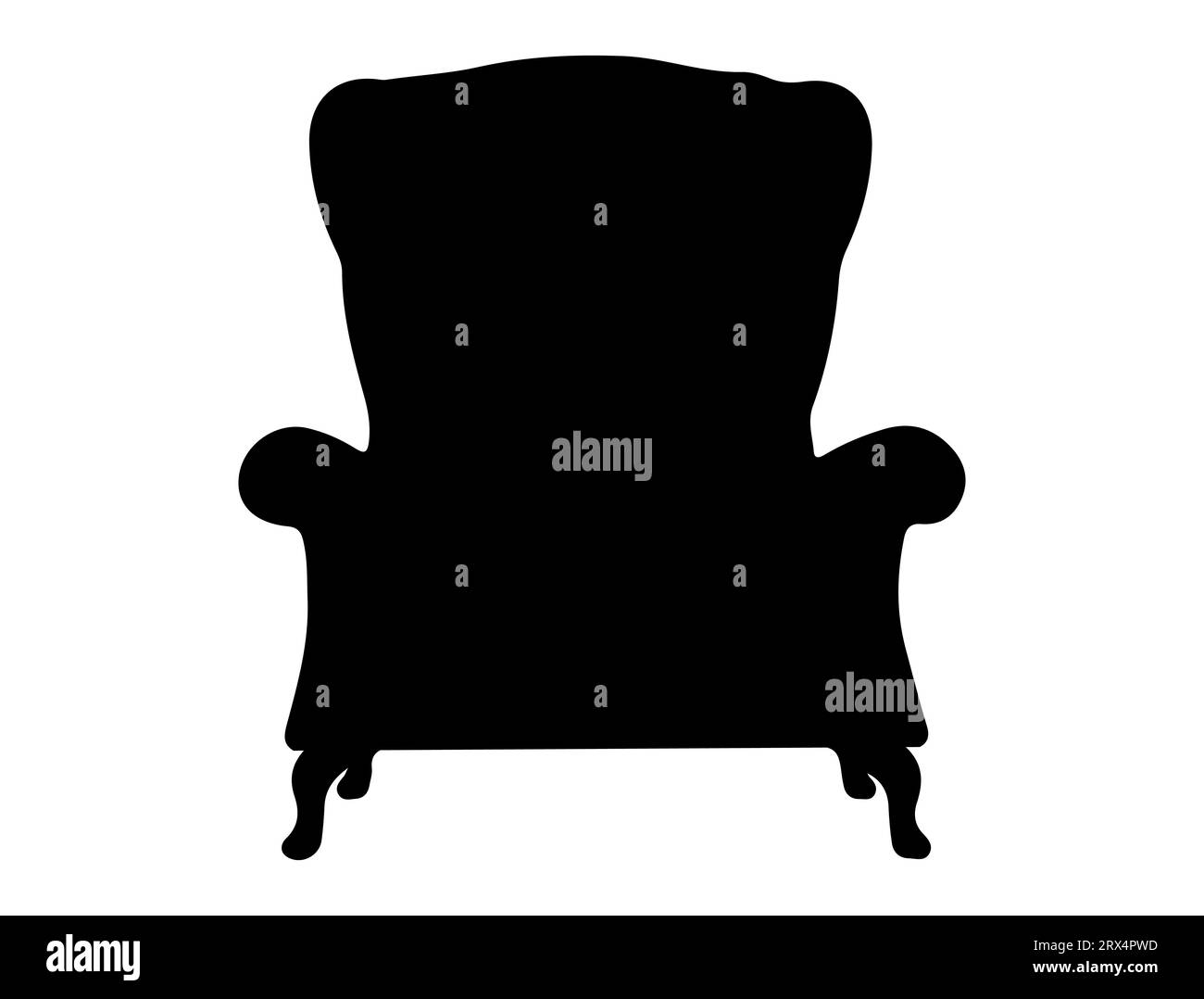 Club chair silhouette vector art white background Stock Vector Image