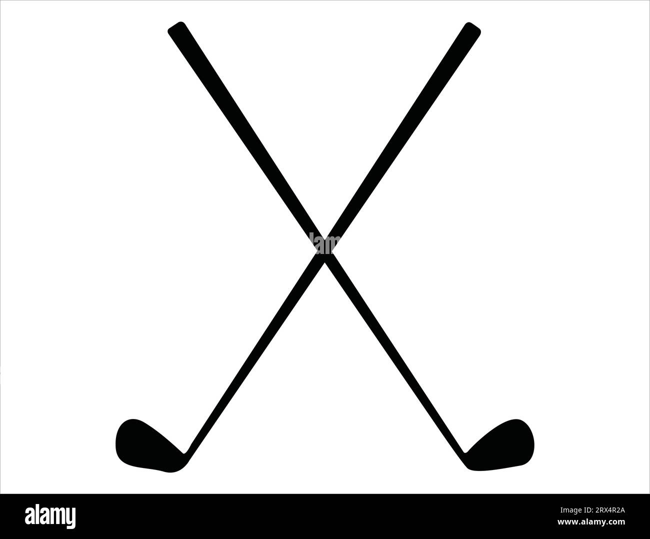 Crossed golf sticks silhouette vector art white background Stock Vector ...
