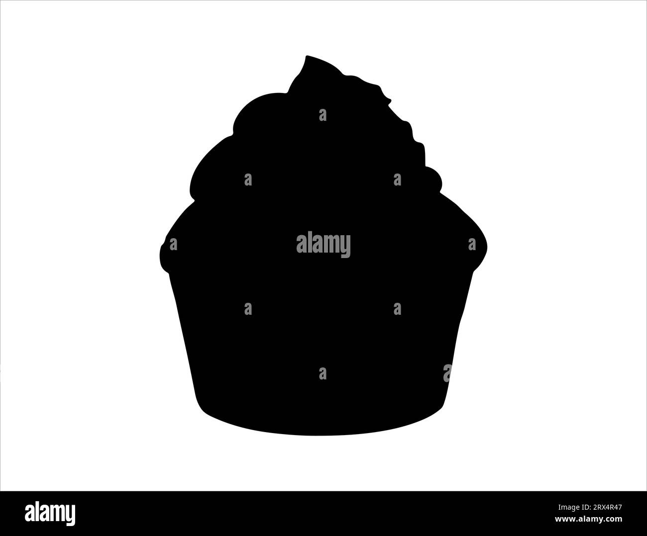 Cupcake silhouette vector art white background Stock Vector