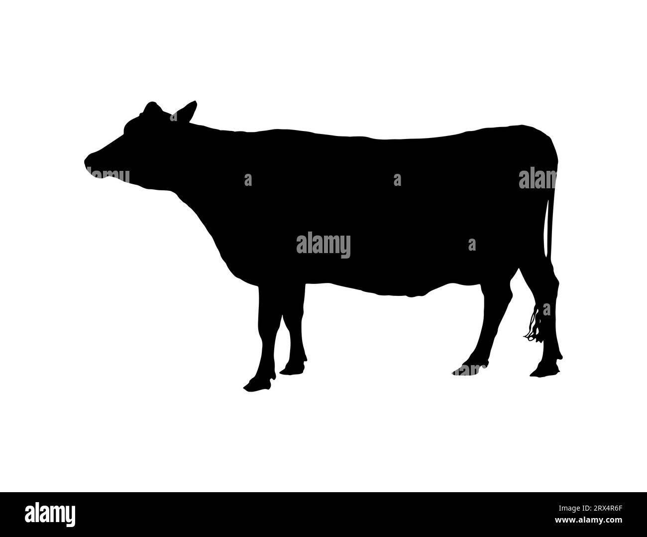 Cow silhouette vector art white background Stock Vector