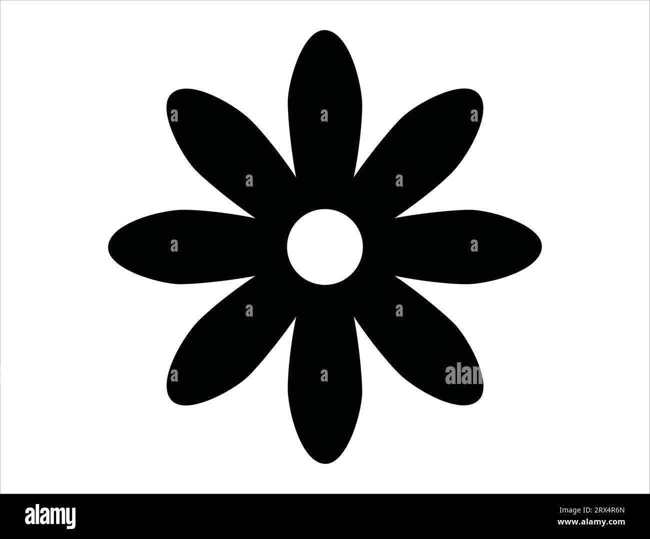 Daisy flower silhouette vector art white background Stock Vector