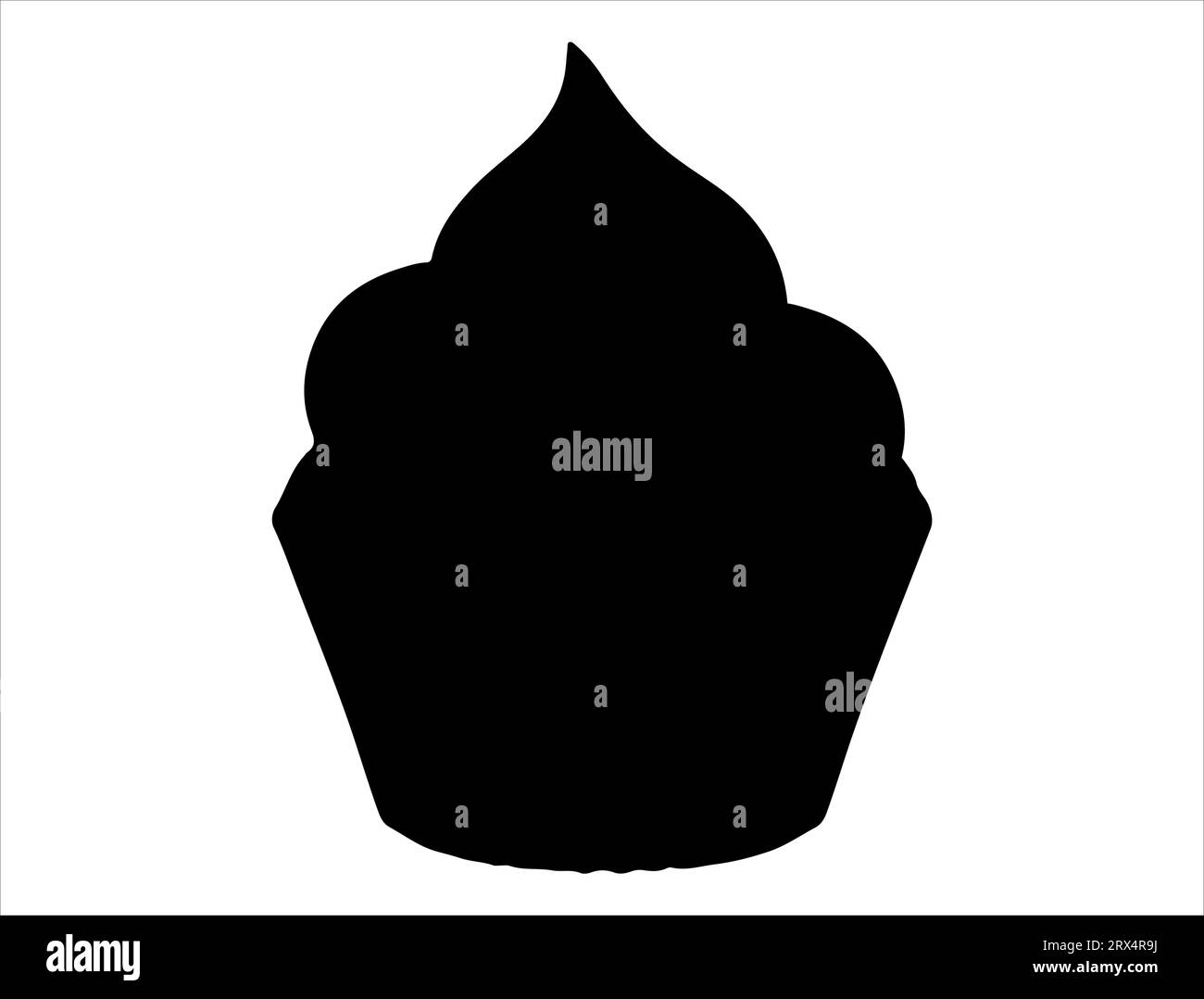 Cupcake silhouette vector art white background Stock Vector