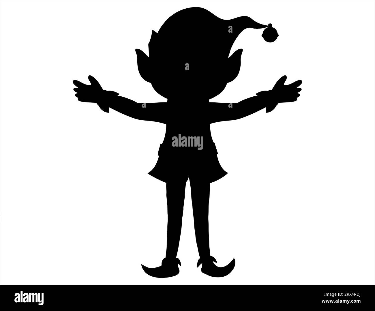Elf silhouette vector art white background Stock Vector Image & Art - Alamy