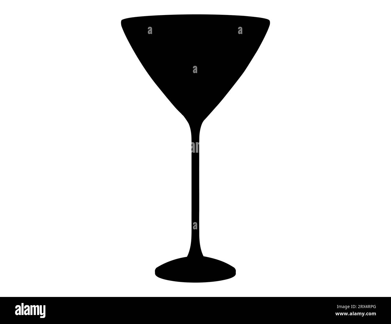 Martini glass silhouette vector art white background Stock Vector Image