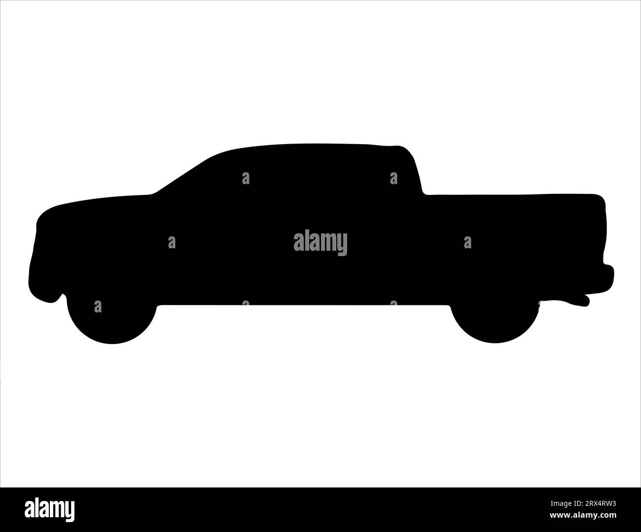 Pickup truck silhouette vector art white background Stock Vector Image ...