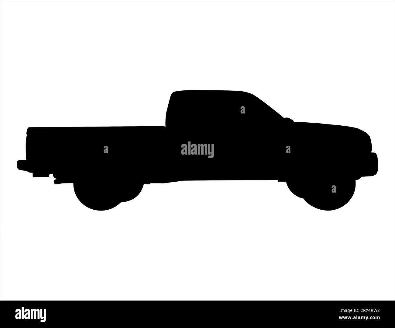 Pickup truck silhouette vector art white background Stock Vector Image ...