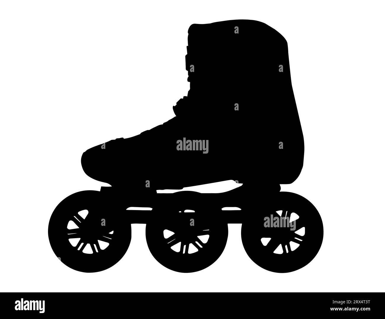 Roller skates silhouette vector art white background Stock Vector Image