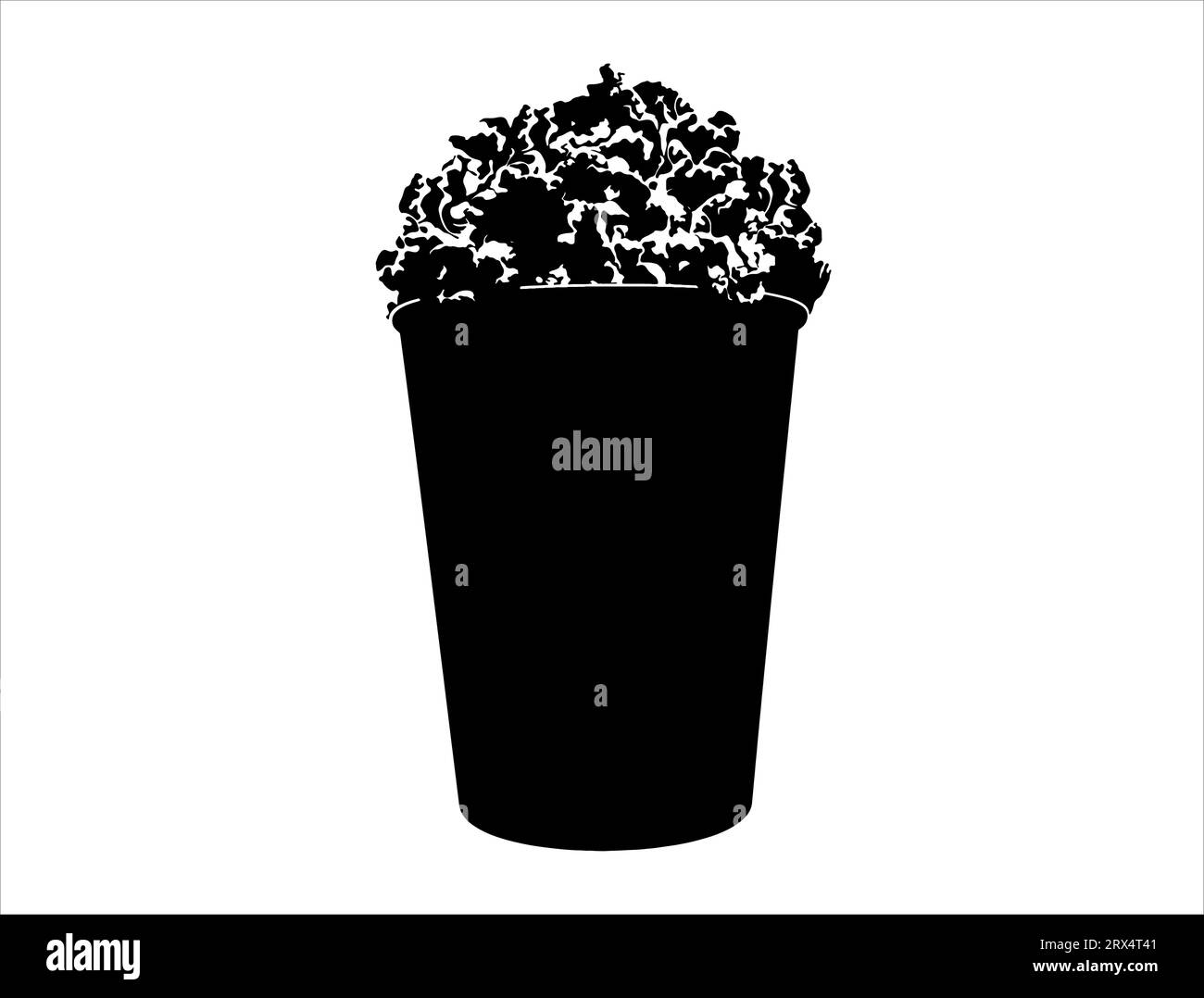 Popcorn silhouette vector art white background Stock Vector