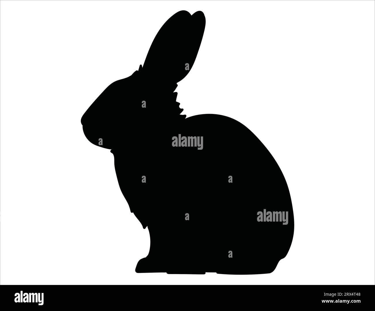 Rabbit silhouette vector art white background Stock Vector
