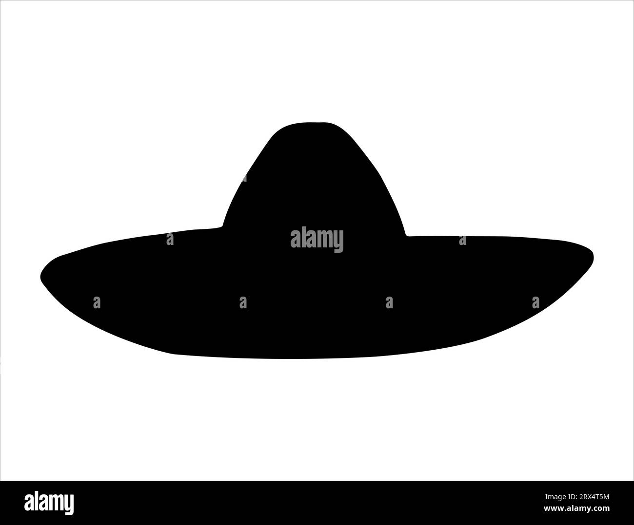 Sombrero silhouette vector art white background Stock Vector