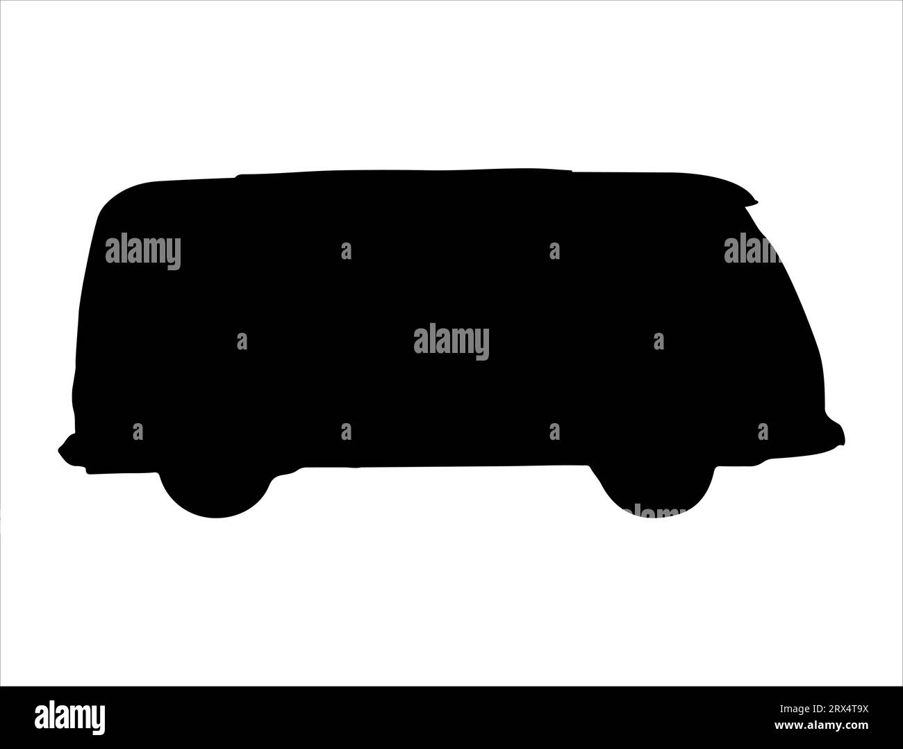 Van silhouette vector art white background Stock Vector