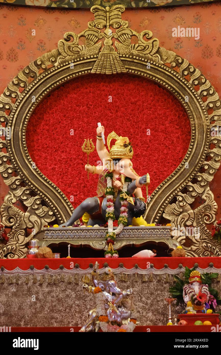 19 September 2023, Pune, Maharashtra, India, Beautiful idol of Lord ...