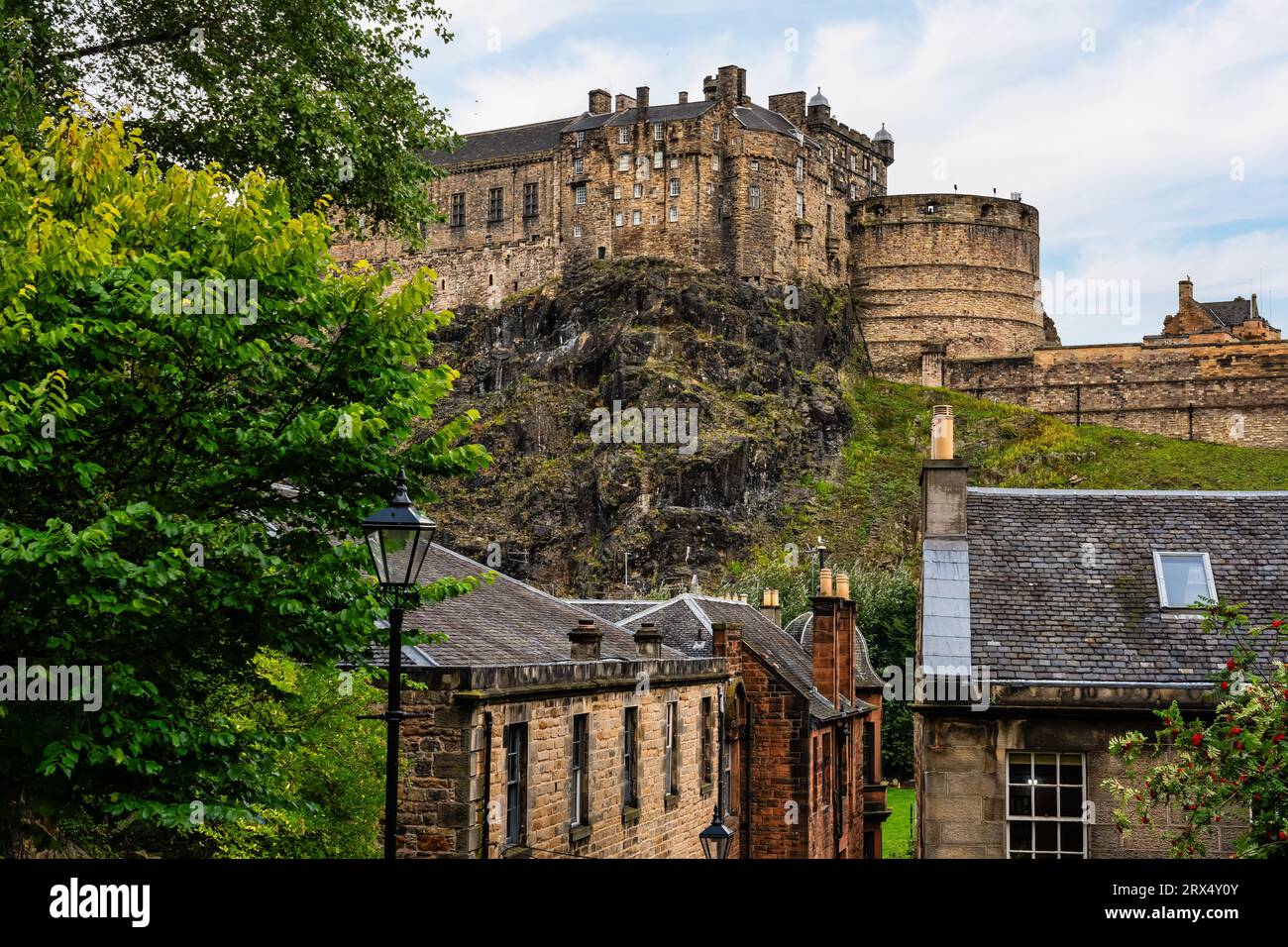 Very old houses located at the foot of Edinburgh Castle the capital of