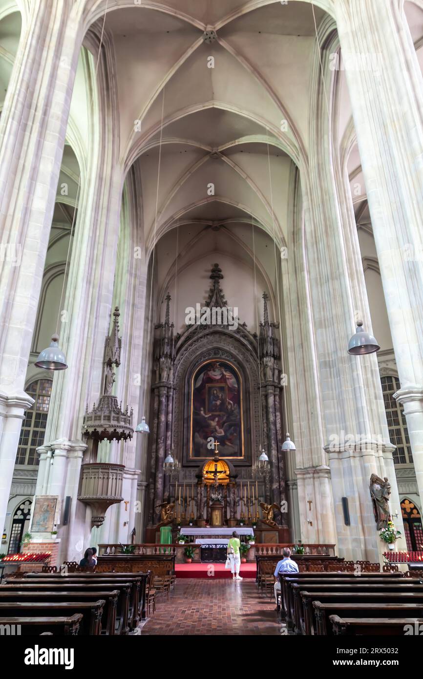 Vienna, Austria - August 14, 2010: The nave and high altar of the St. Stephen's Cathedral Stock Photo