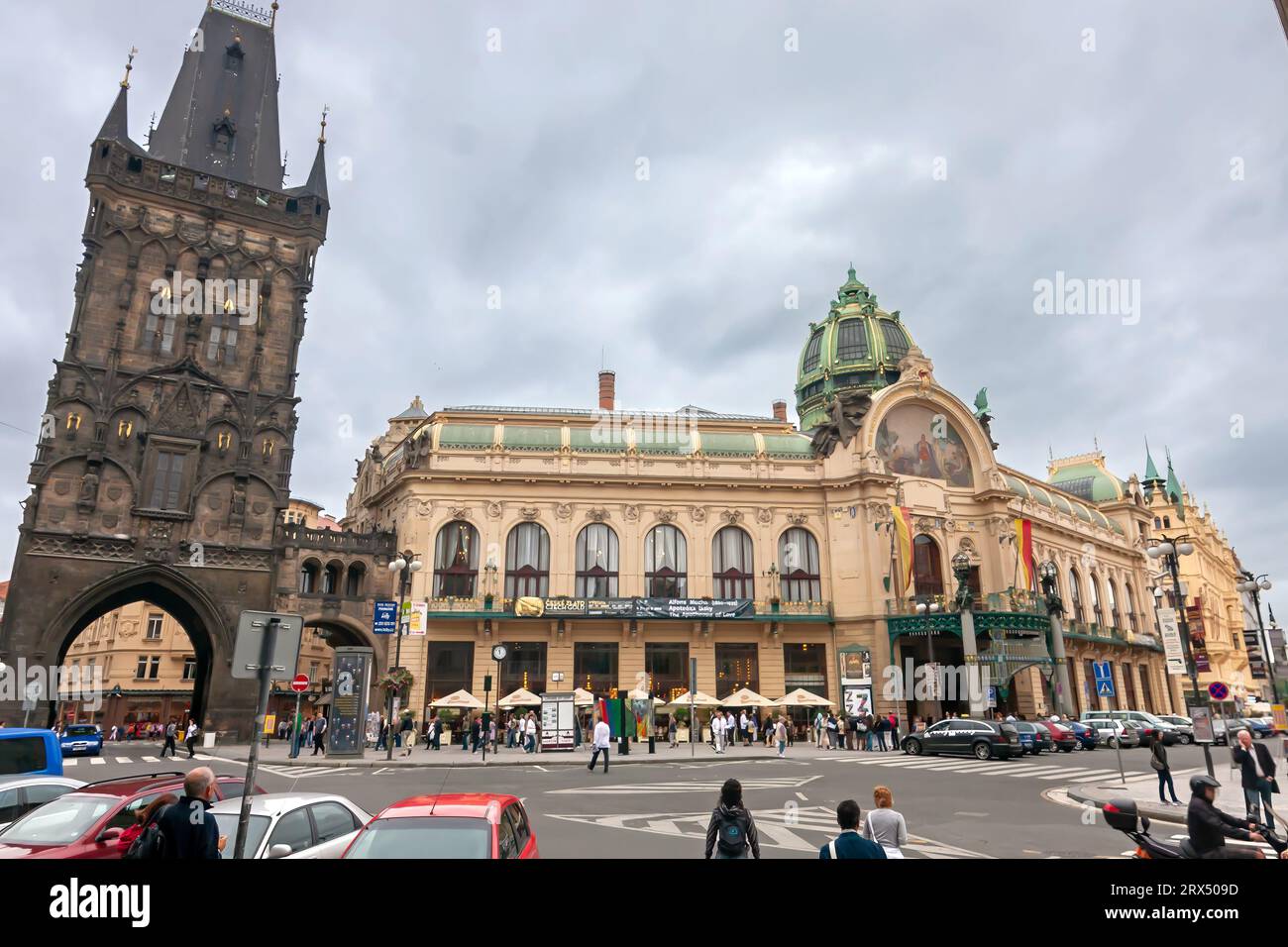Gate tower republic square powder tower gate hi-res stock photography ...
