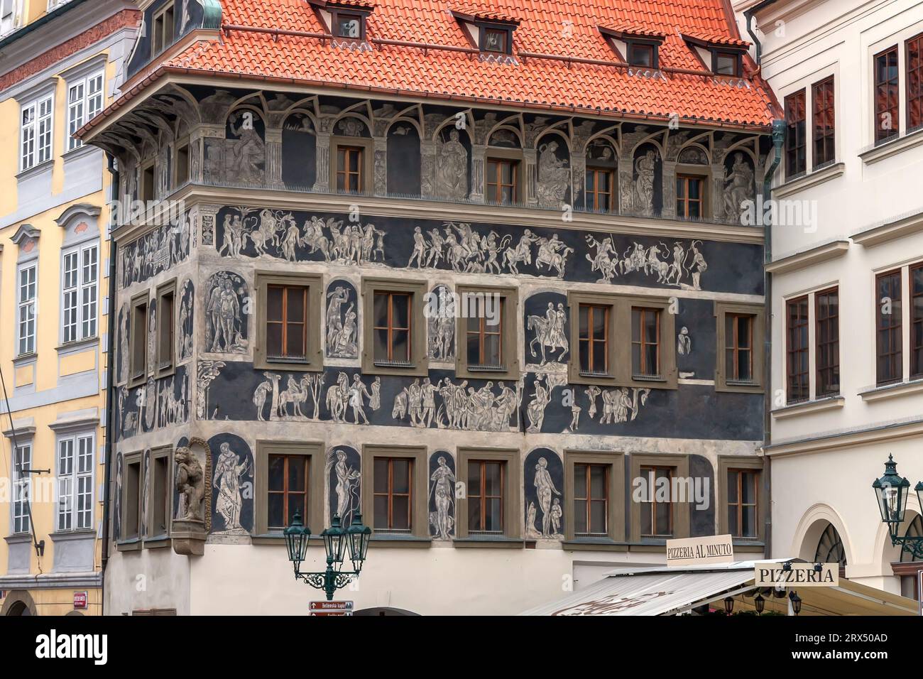 Prague minute house at old town hires stock photography and