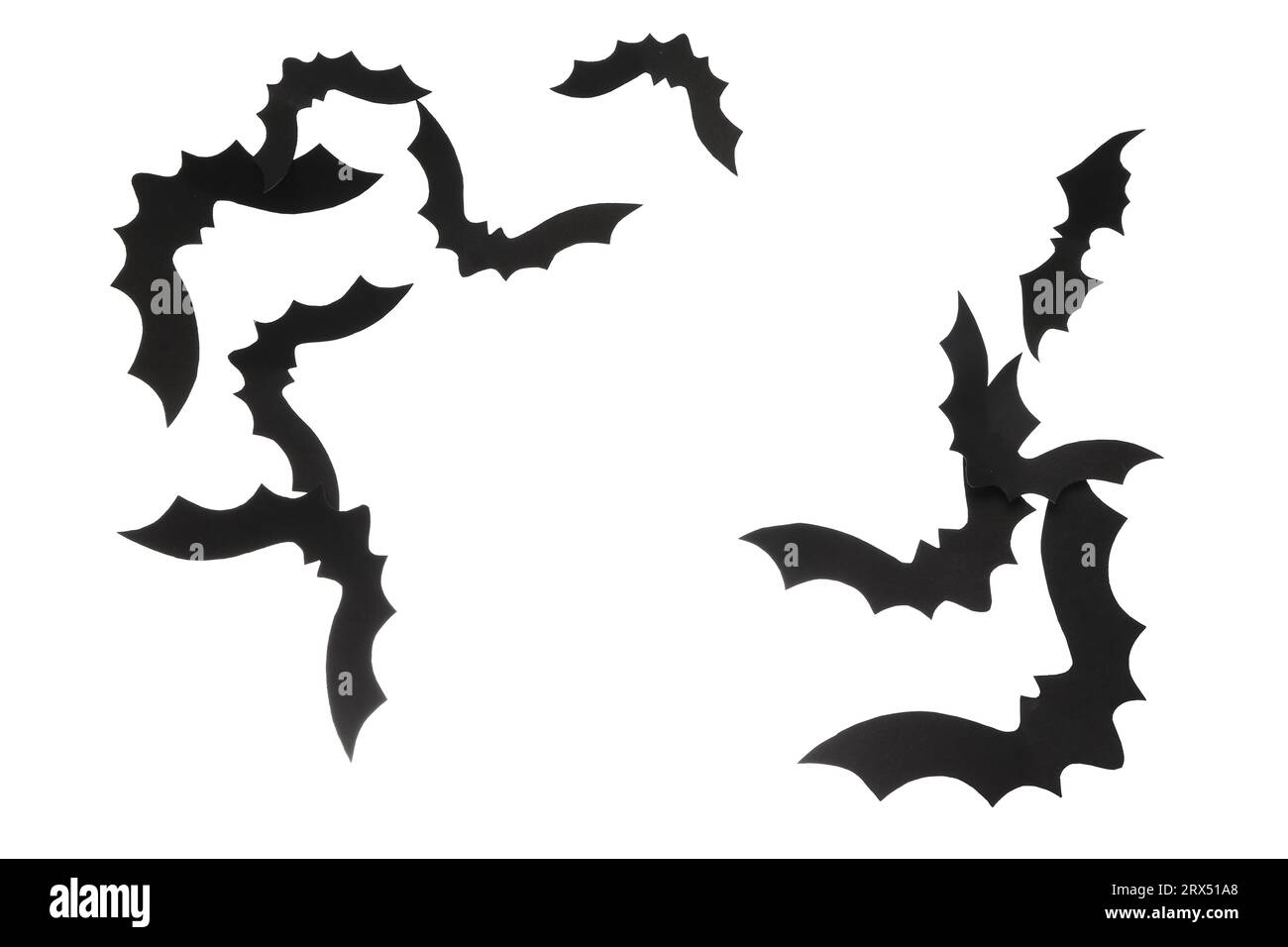 Paper bats for Halloween party on white background Stock Photo - Alamy