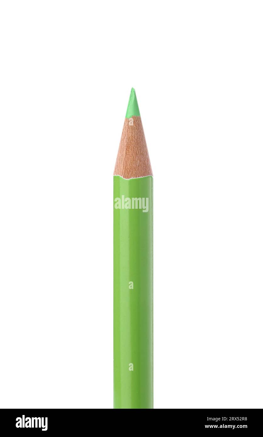 Green pencil isolated on white background Stock Photo - Alamy