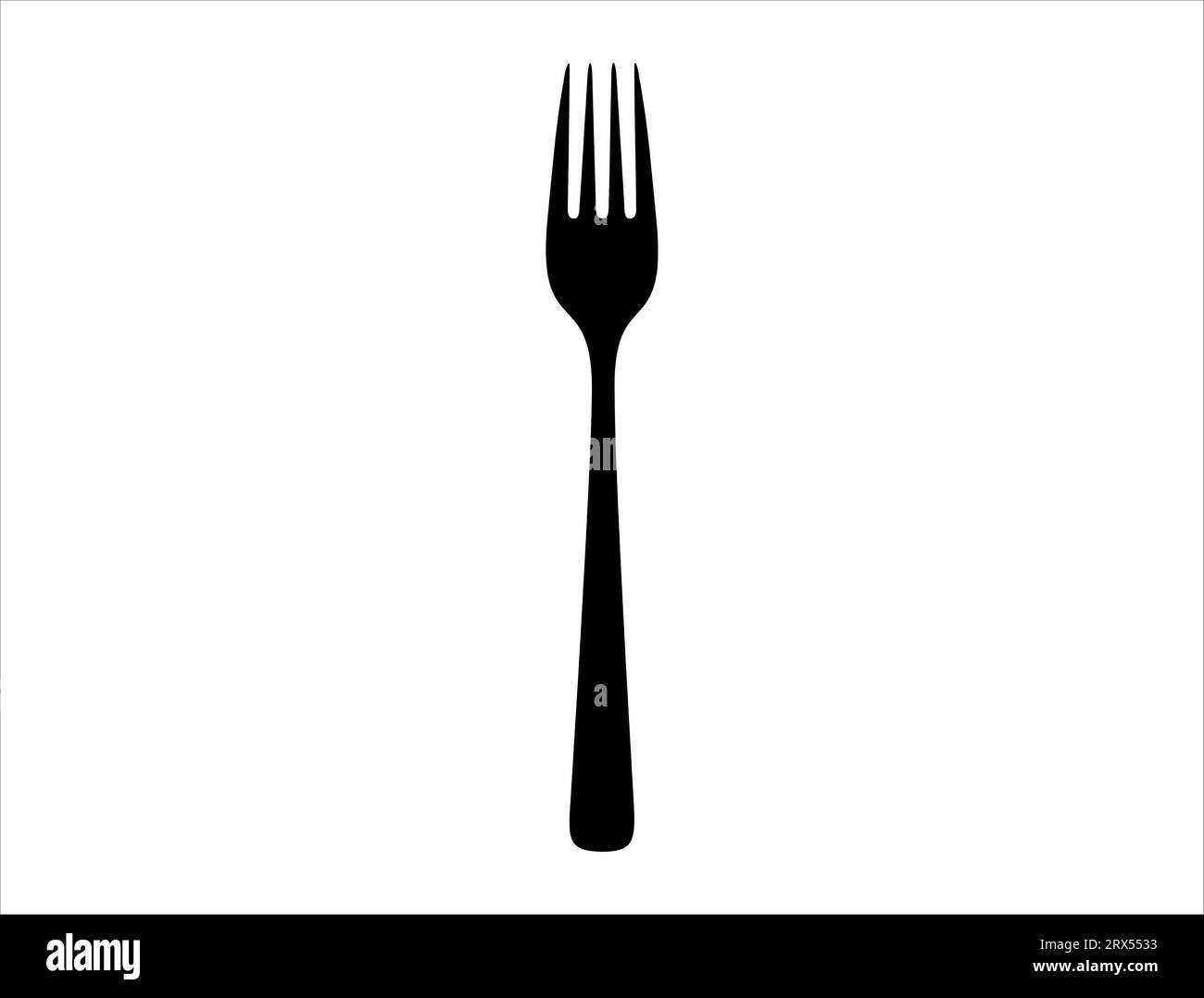 Fork silhouette vector art white background Stock Vector Image & Art