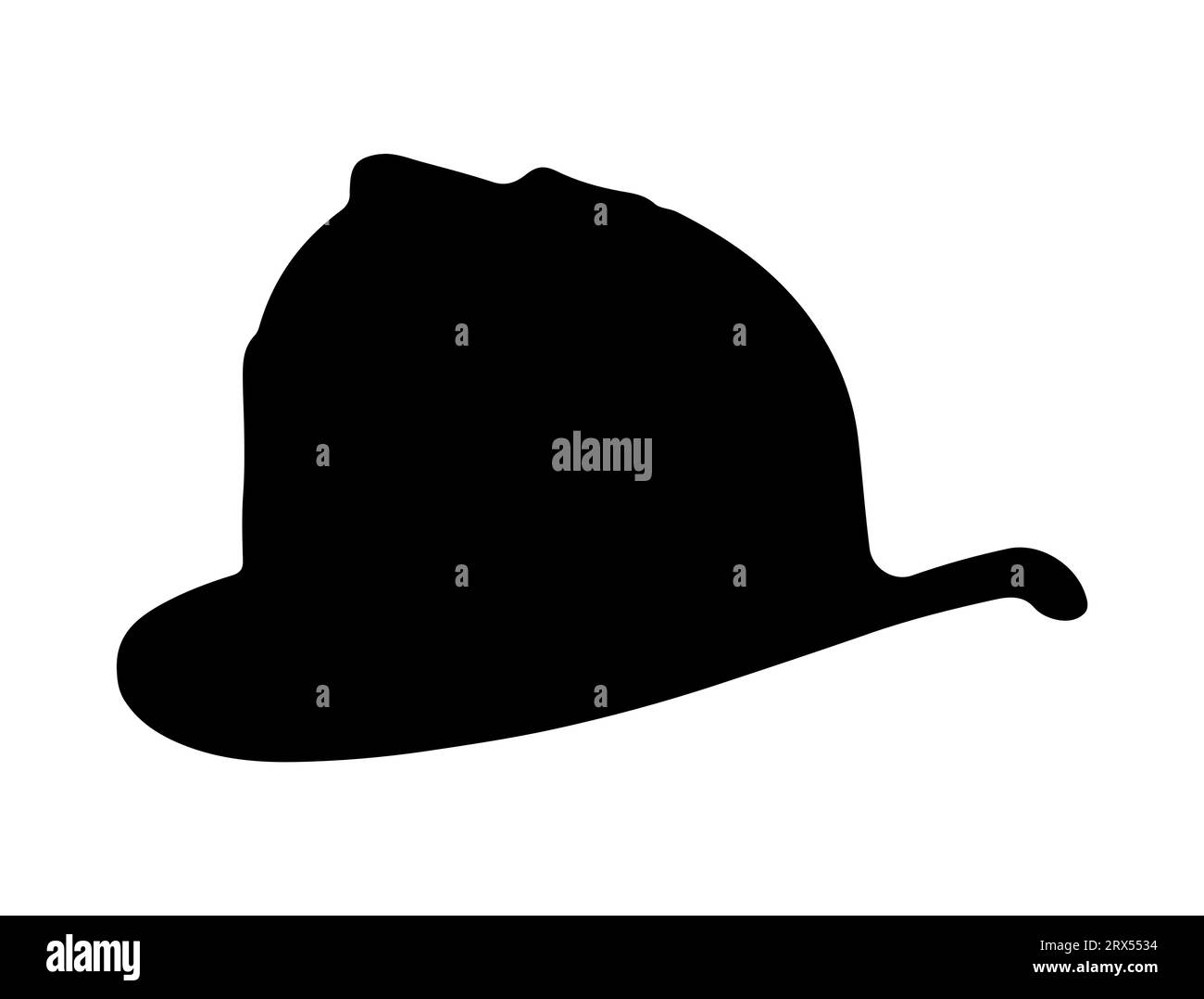 Firefighter hat silhouette vector art white background Stock Vector