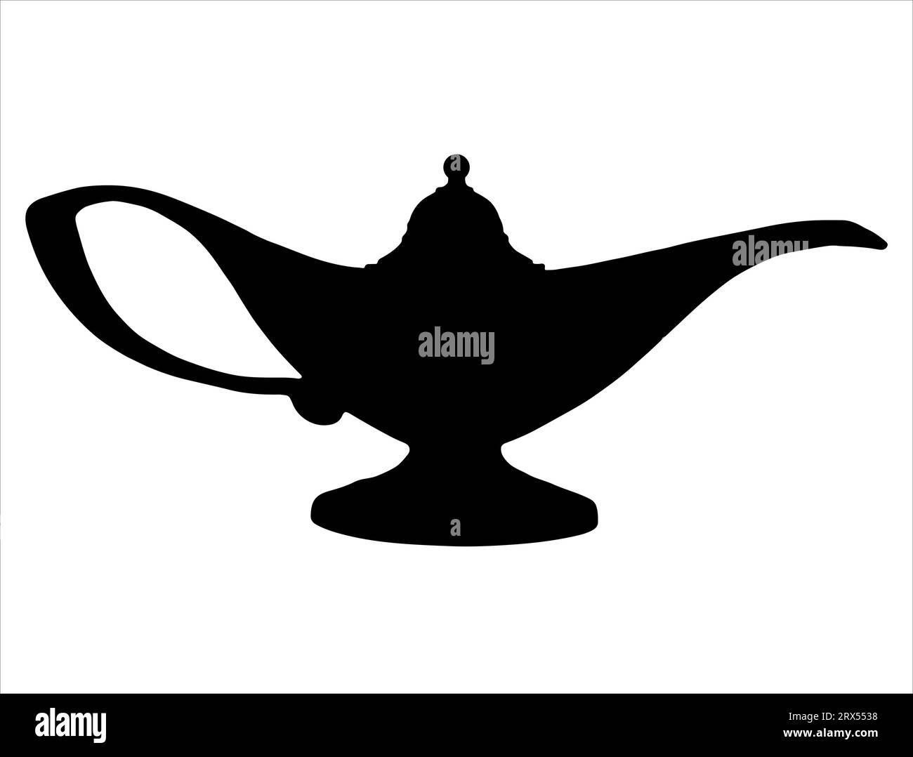 Genie lamp silhouette vector art white background Stock Vector Image ...