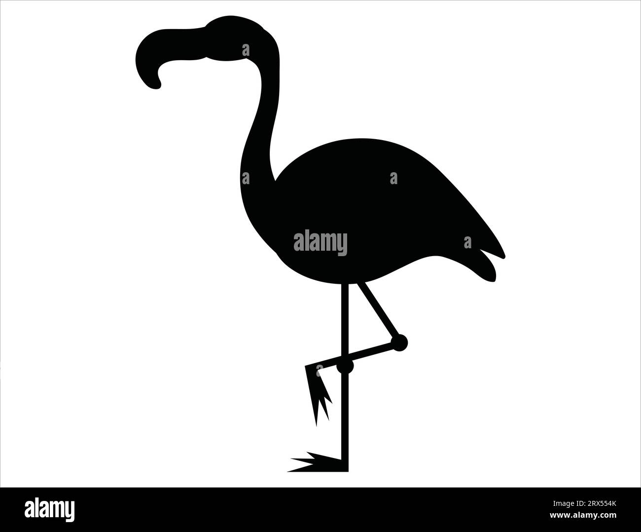 Flamingo silhouette vector art white background Stock Vector Image