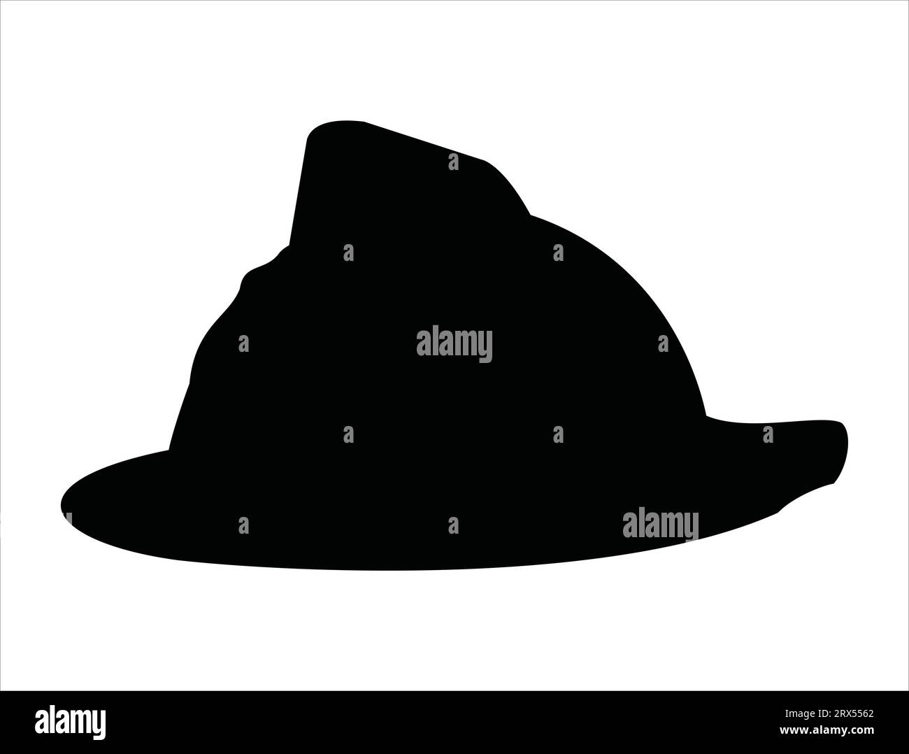 Firefighter hat silhouette vector art white background Stock Vector