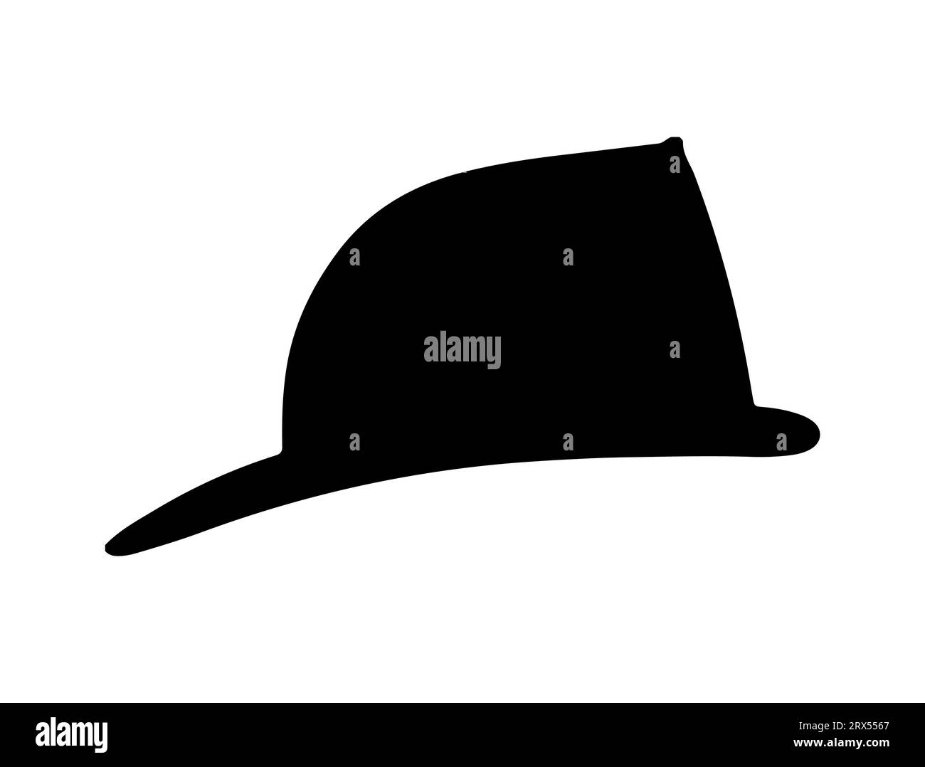 Firefighter hat silhouette vector art white background Stock Vector