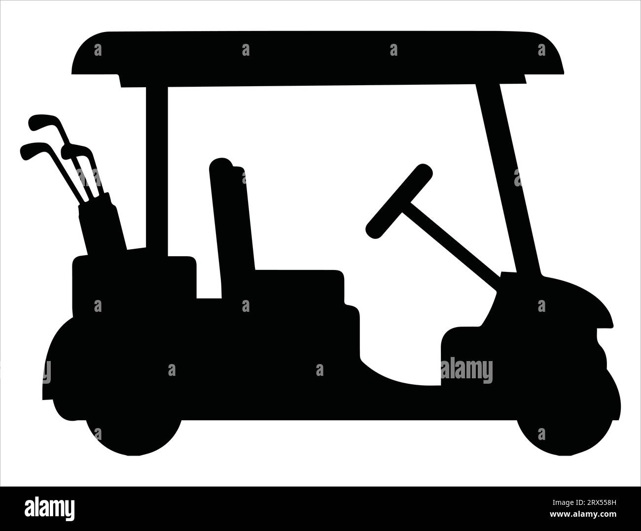 Golf car silhouette vector art white background Stock Vector