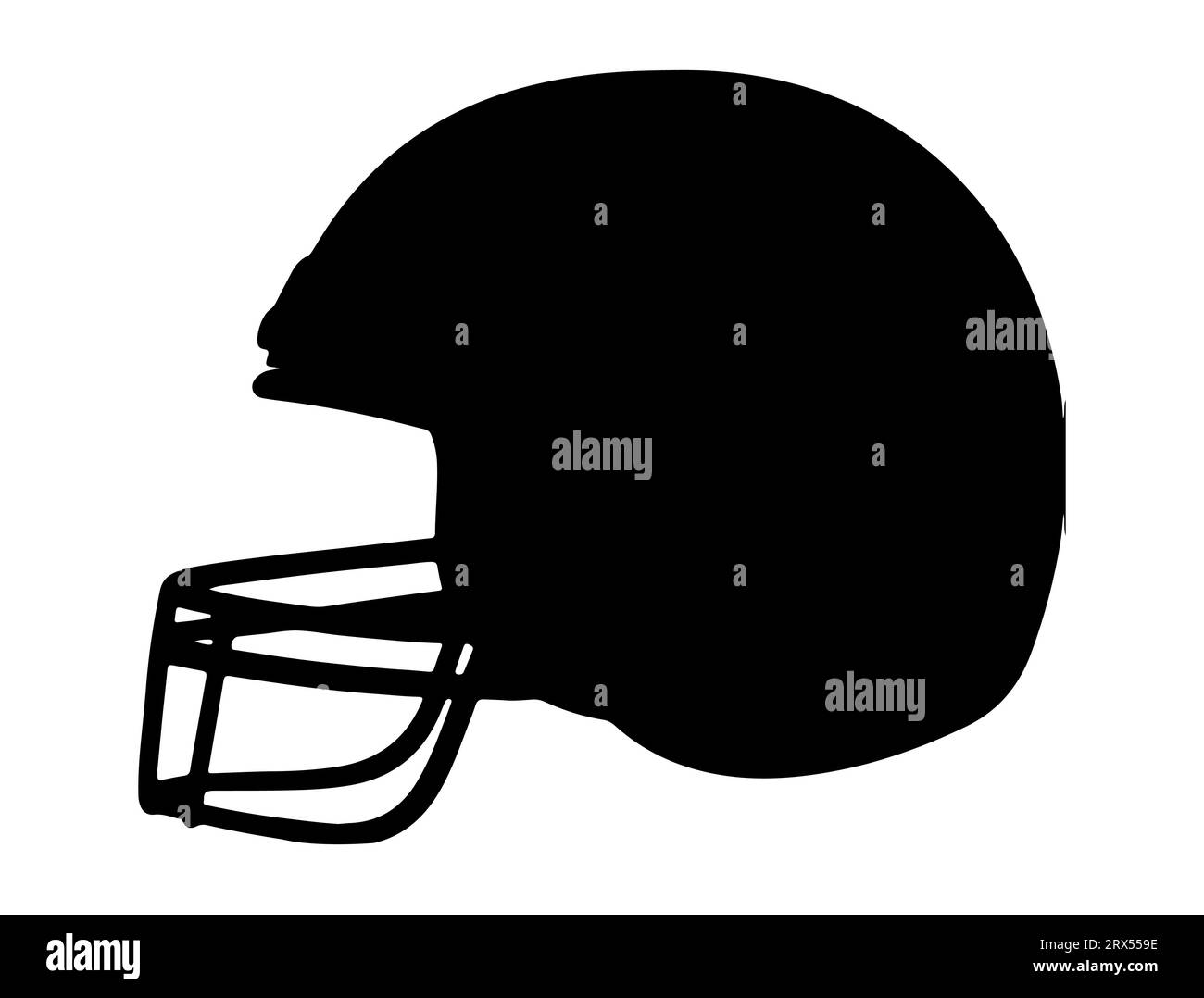 Football helmet silhouette vector art white background Stock Vector