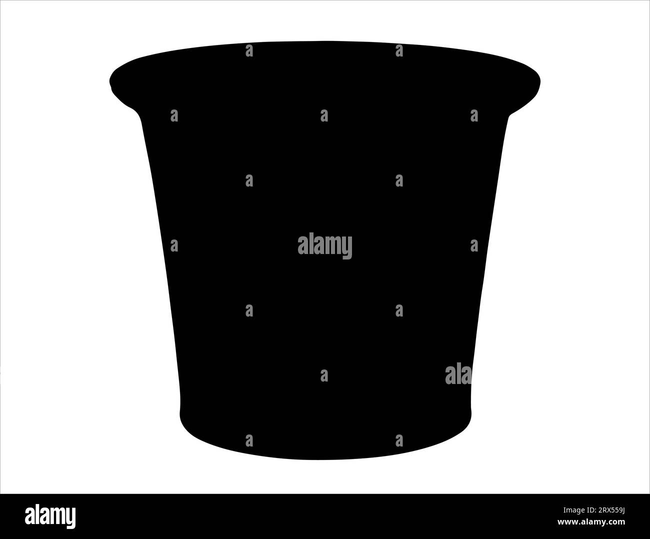 Flower pot silhouette vector art white background Stock Vector