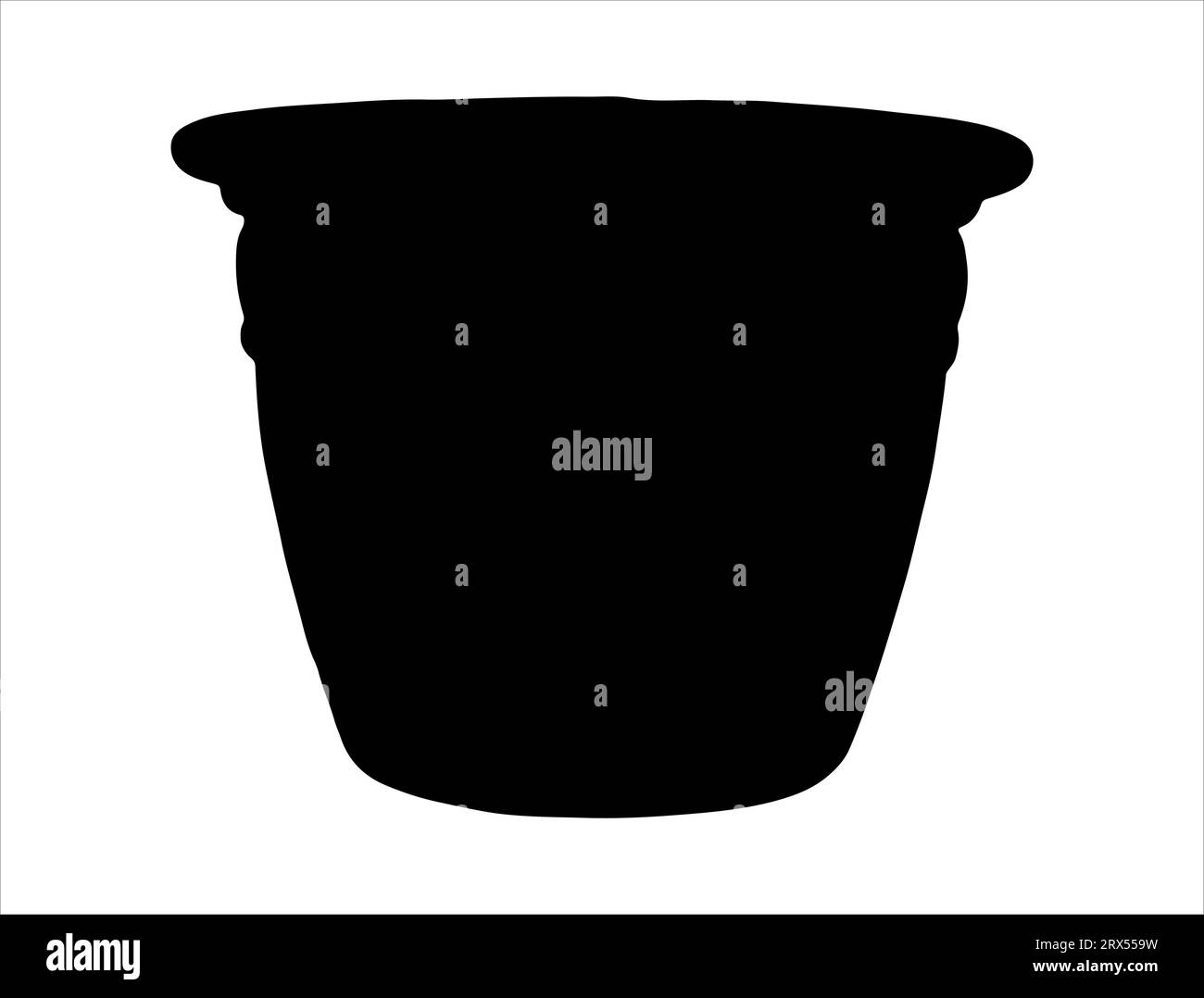 Flower pot silhouette vector art white background Stock Vector