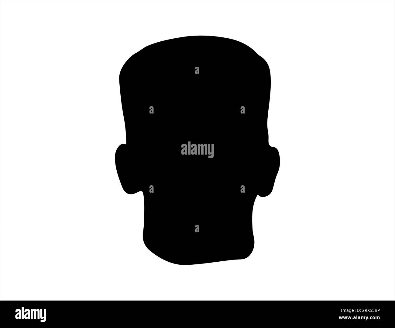 Frankenstein head silhouette vector art white background Stock Vector