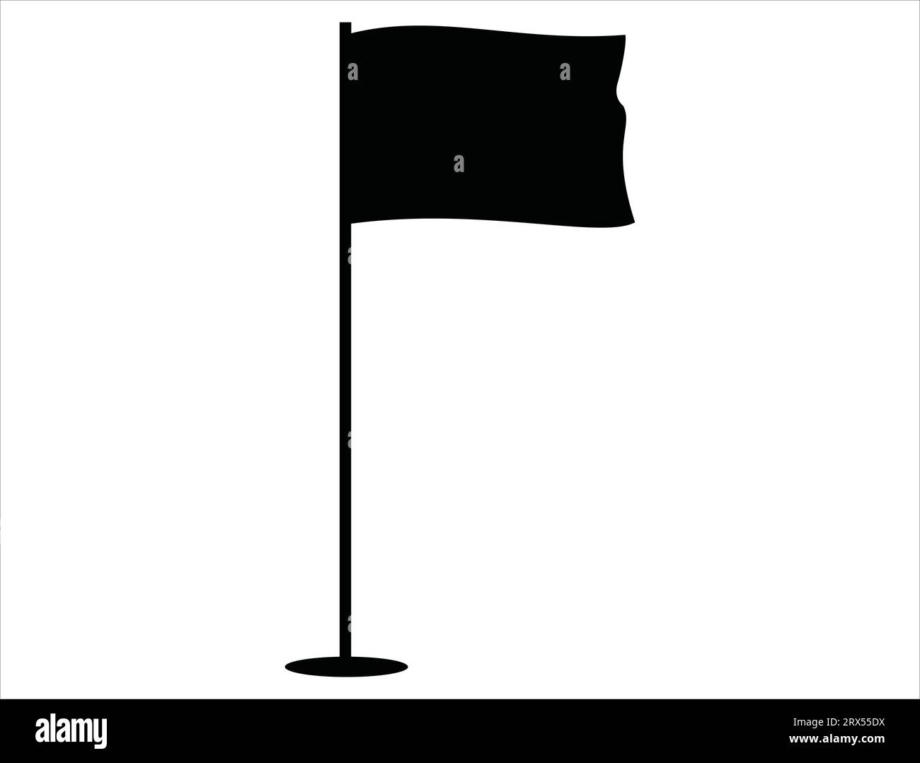 Golf flag silhouette vector art white background Stock Vector Image