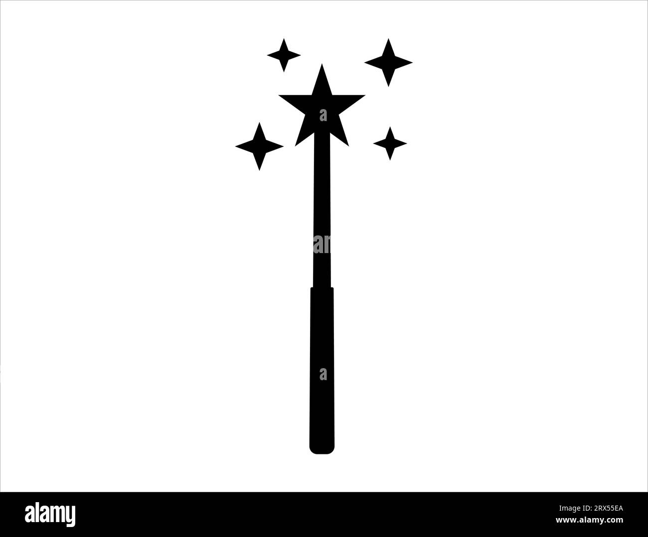 Magic wand silhouette vector art white background Stock Vector