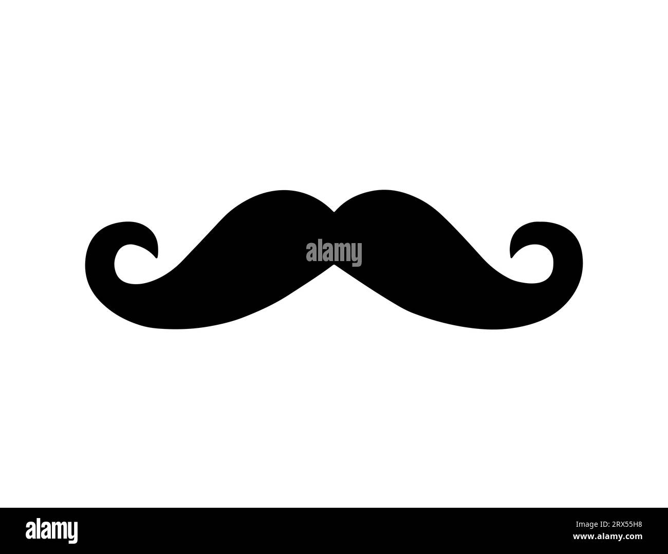 Handlebar mustache silhouette vector art Stock Vector