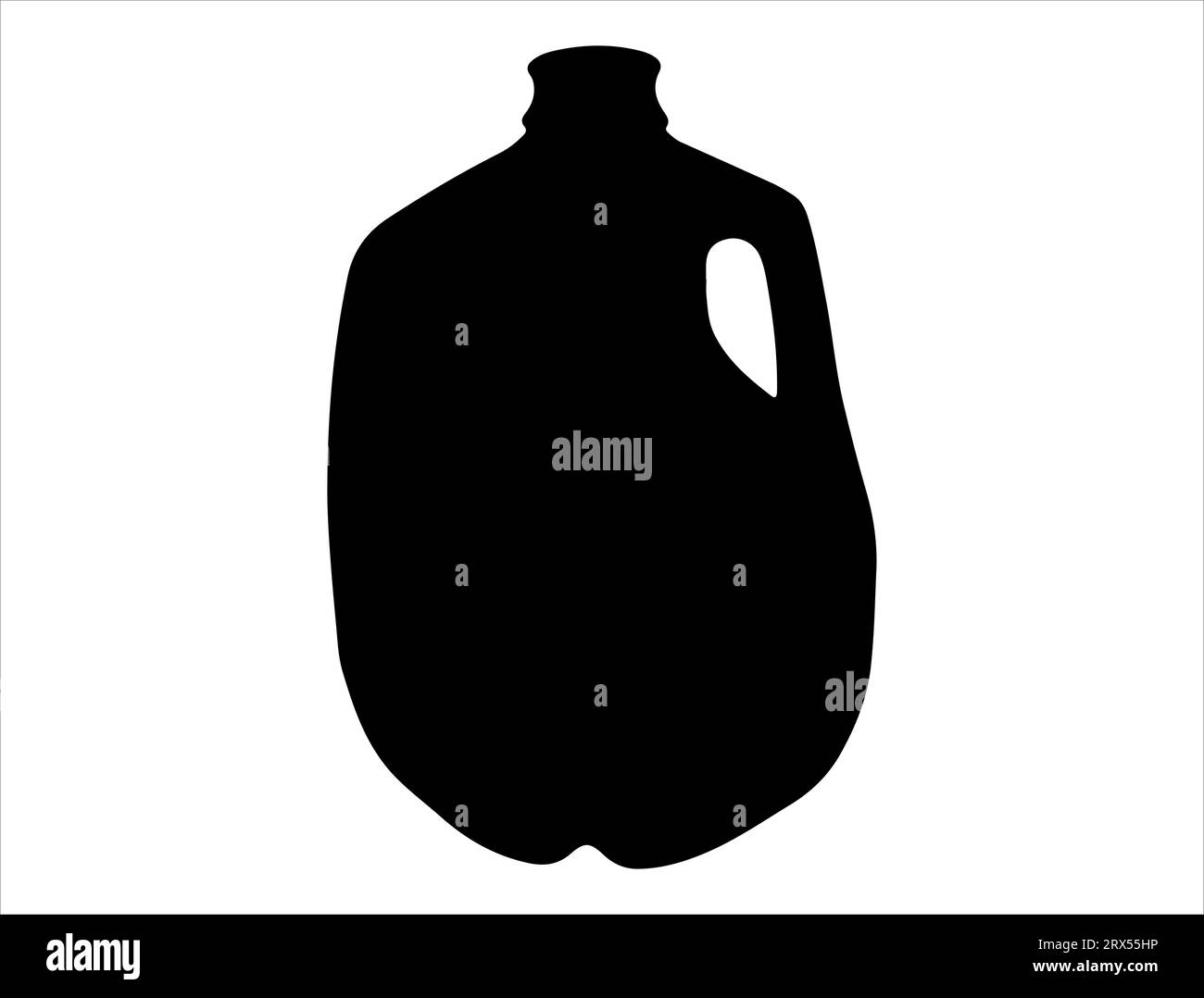 Milk jug silhouette vector art white background Stock Vector