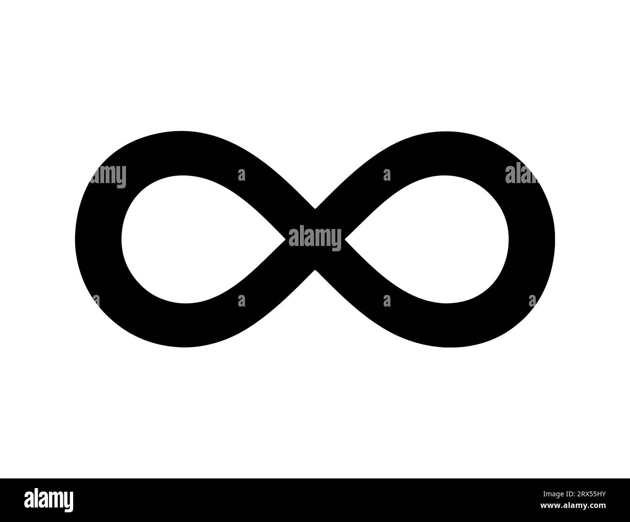 infinity symbol silhouette vector art white background Stock Vector